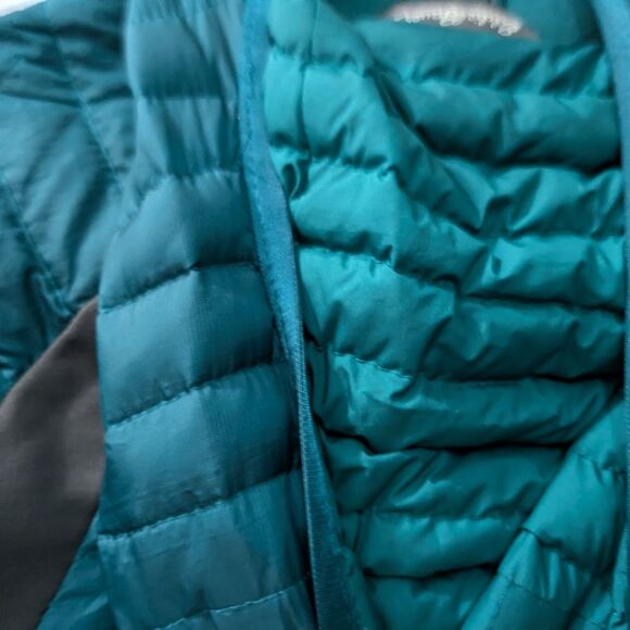 Eddie Bauer Stormdown 800 Puffer Jacket, Teal, Green Blue, Womens Small - Picture 9 of 14